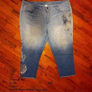 Terra & Sky Denim Capri